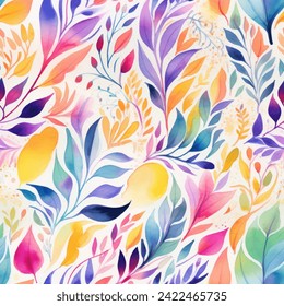 Abstract leave watercolor painting  floral seamless patterns, soft pastel colors water color seamless pattern for beauty products or other.