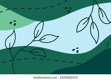 Planta artística creativa colorida de las hojas abstractas