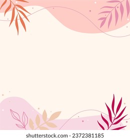 abstract leaves  background layout banner design with Paper Cut art
