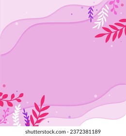 abstract leaves  background layout banner design with Paper Cut art