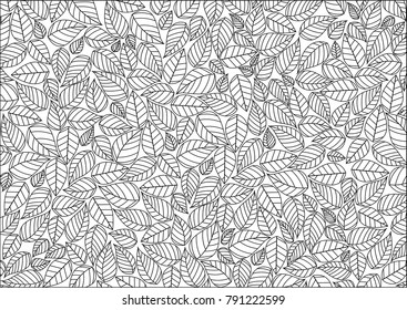 Abstract Leaves background pattern. - Illustration
, Textile, Plant, Leaf, Wallpaper, White background,Painted Image, Springtime,  Season, Leaf