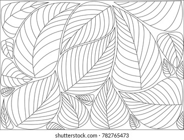 Abstract Leaves Background Pattern. - Illustration,Decor, Plant, Textile, Tile, Wallpaper - Decor,nature
