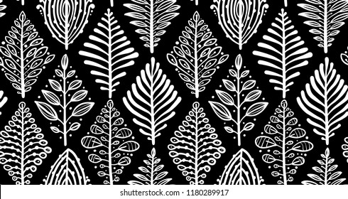 Abstract leaves background. Rhombus shape. Seamless pattern for your design