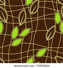 Abstract leaves background. Seamless pattern. Vector graphics.