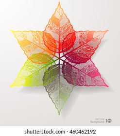 Abstract leaves background. Stylized skeleton leaf. Vector eps 10.
