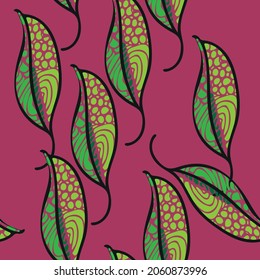 Abstract leaves background. Vector floral seamless pattern.