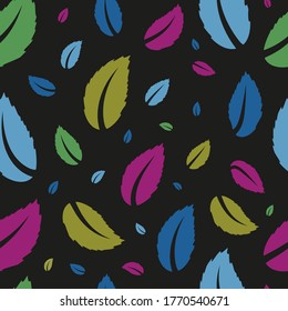 Abstract leaves decorative seamless pattern