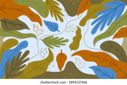 Abstract Leaves Design Background Vector Illustration. Suitable for Your Nature Wallpaper, Backdrop and Other