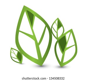Abstract leaves, EPS 10, isolated