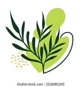 Hojas abstractas. Composición floral. Ilustración vectorial.