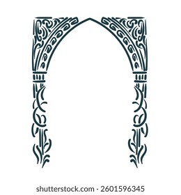 abstract leaves floral vector frame line artistic