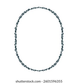 abstract leaves floral vector frame line artistic