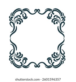 abstract leaves floral vector frame line artistic