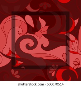 abstract   leaves and flowers frame