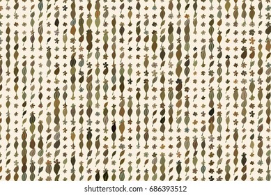 Abstract leaves & flowers illustrations background pattern. Vector graphic.