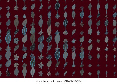 Abstract leaves & flowers illustrations background pattern. Vector graphic.
