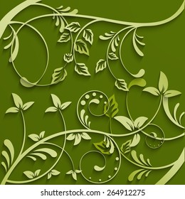 Abstract leaves green background. Vector Illustration.