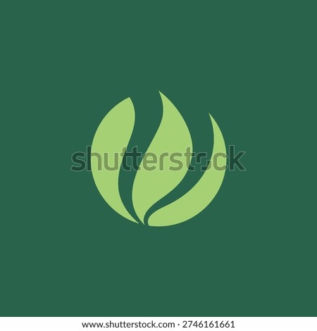Abstract leaves green logo, leaf nature growt icon