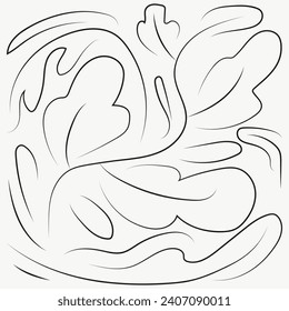 Abstract leaves hand drawn. Vector illustration.
