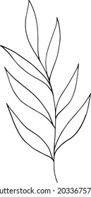 abstract leaves icon. hand drawn doodle. vector, scandinavian, nordic, minimalism monochrome plant herbarium