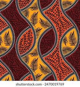 Abstract Leaves Images, african seamless pattern, picture art and abstract background.
