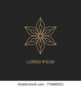 Abstract leaves logo design template. vector emblem