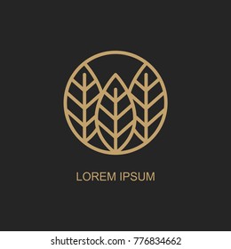 abstract leaves logo design templates. vector emblem