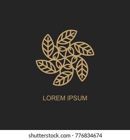 abstract leaves logo design templates. vector emblem