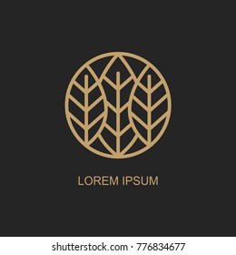 abstract leaves logo design templates. vector emblem