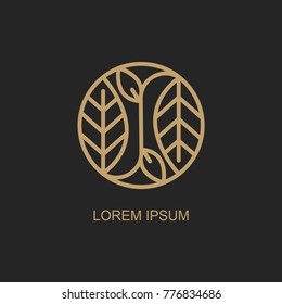 abstract leaves logo design templates. vector emblem