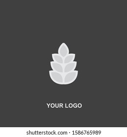 abstract leaves logo template black design