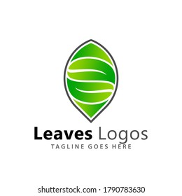 Abstract Leaves Logos Design Vector Illustration Template