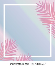 Abstract leaves on neon background