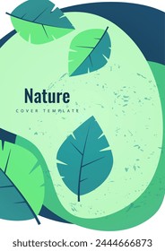 Abstrakte Blätter auf abgerundeten Formen. Geeignet für Cover, Einladung, Banner, Poster, Broschüre, Plakat, Karte, Flyer und anderes. Vektorillustration.