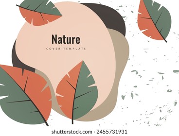 Hojas Abstractas en Formas redondeadas. Conveniente para la cubierta, invitación, Anuncio, cartel, folleto, cartel, tarjeta, flyer y otro. Ilustración vectorial.