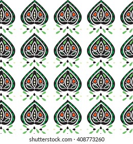 abstract leaves ornament seamless pattern