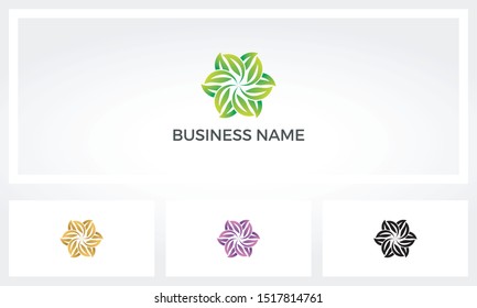 Abstract Leaves Ornamental Mandala Logo Design