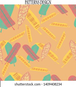 Abstract leaves pattern design on bright background