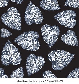 abstract leaves pattern on black