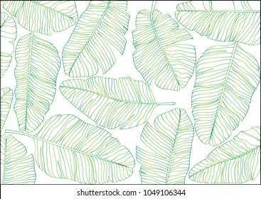 Abstract leaves pattern. - Plant, Textile, Palm Leaf, Banana Leaf, Pattern