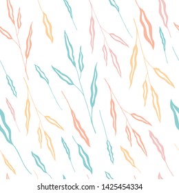 Abstract leaves pattern. Vector seamless pattern, can be used for fabrics, wallpaper, web, card.