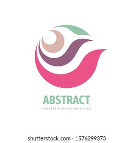 Abstract leaves and petals - concept logo design. Development nature sign. Vector illustration. 