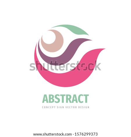 Abstract leaves and petals - concept logo design. Development nature sign. Vector illustration. 