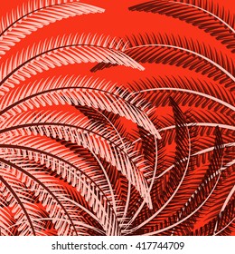 abstract  leaves pink background