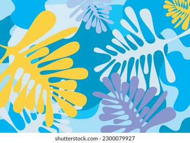 abstract leaves posters. Vector art illustration.