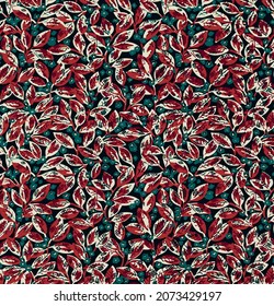 abstract leaves random illustration with red and green color vector digital image