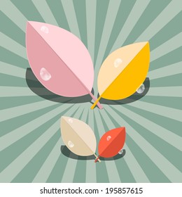 Abstract Leaves Retro Vector Illustration