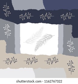 Abstract leaves scarf pattern