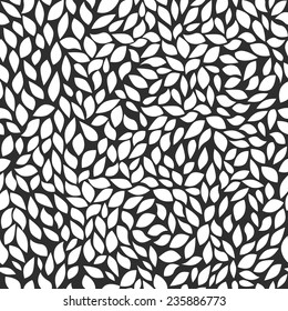 Abstract Leaves Seamless Background. Hand drawn vector illustration.