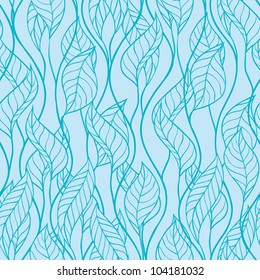 Abstract leaves seamless background - vector illustration